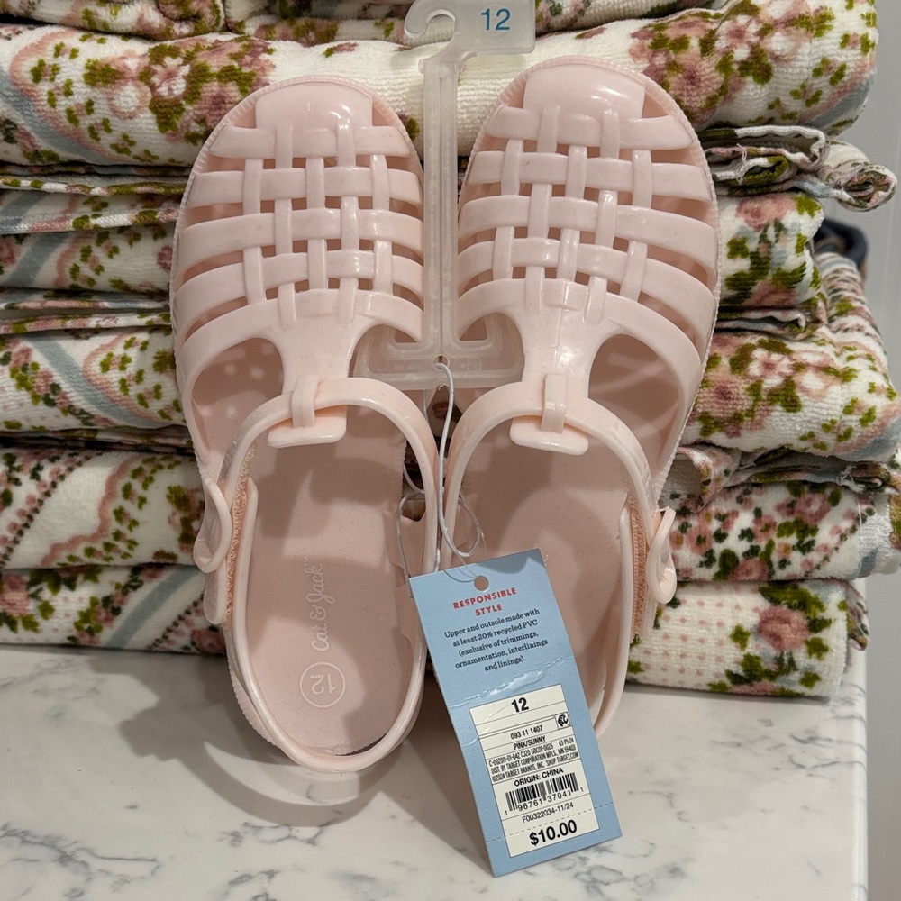 Cat & Jack Pink Jelly Sandals Size 12